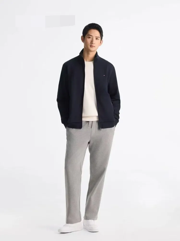 P220 802# Tommy zipper stand collar sweatshirt jacket Color: black gray royal blue Size: M-XXL Fabric: 350g cotton terry